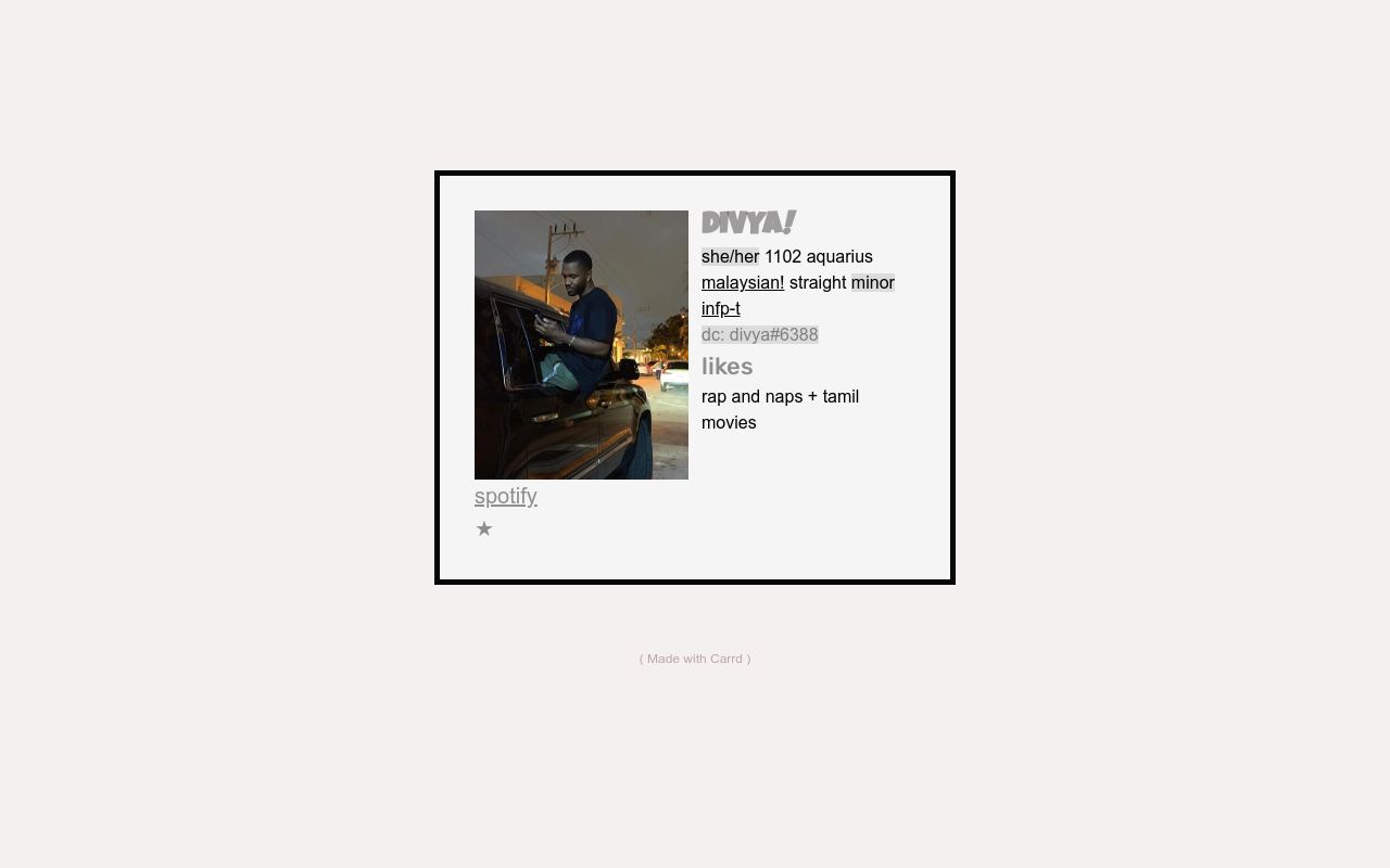 Carrd profile picture for @divvy